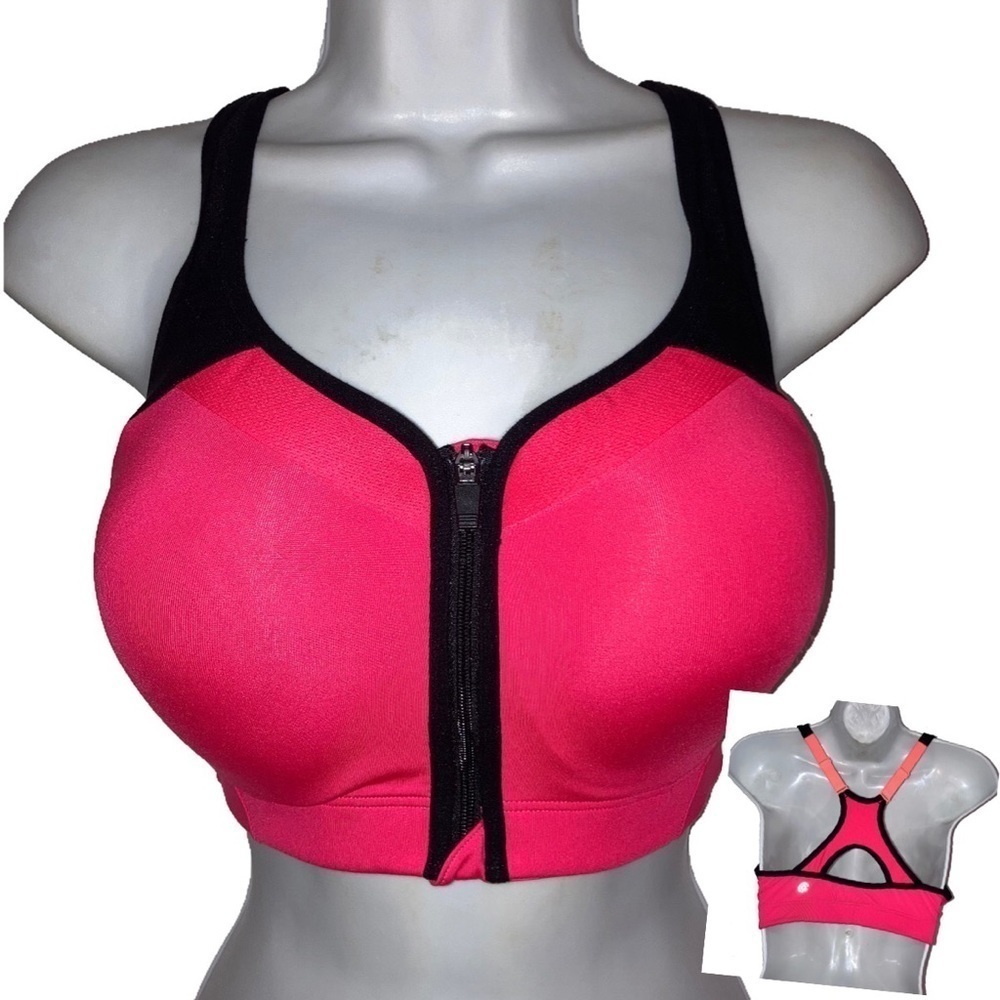 C9 Champion Zip Front Cut Out RacerBack 38D Pink Black